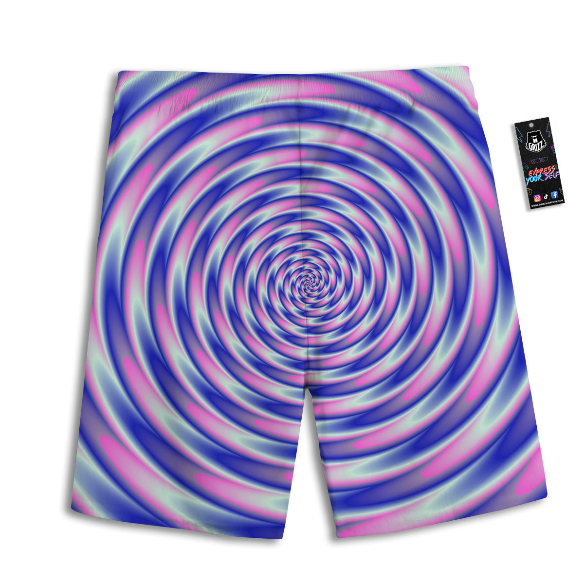 Moving Optical Illusion Twisted Colors Men's Athletic Shorts