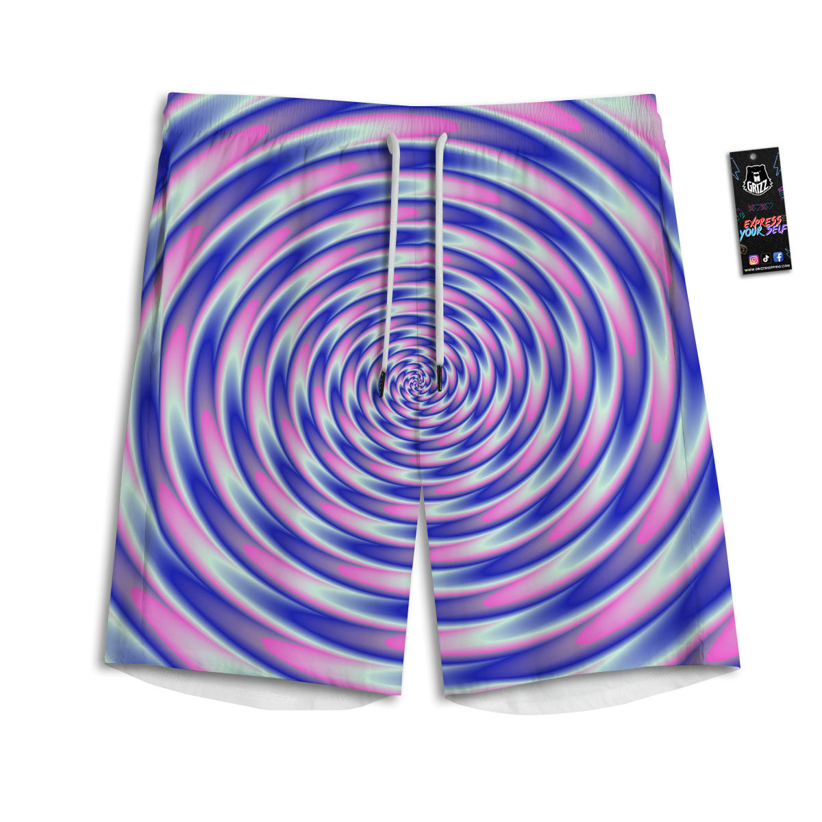 Moving Optical Illusion Twisted Colors Men's Athletic Shorts