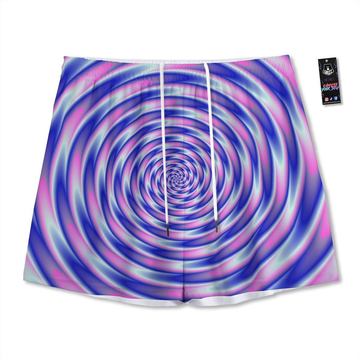 Moving Optical Illusion Twisted Colors Mesh Shorts
