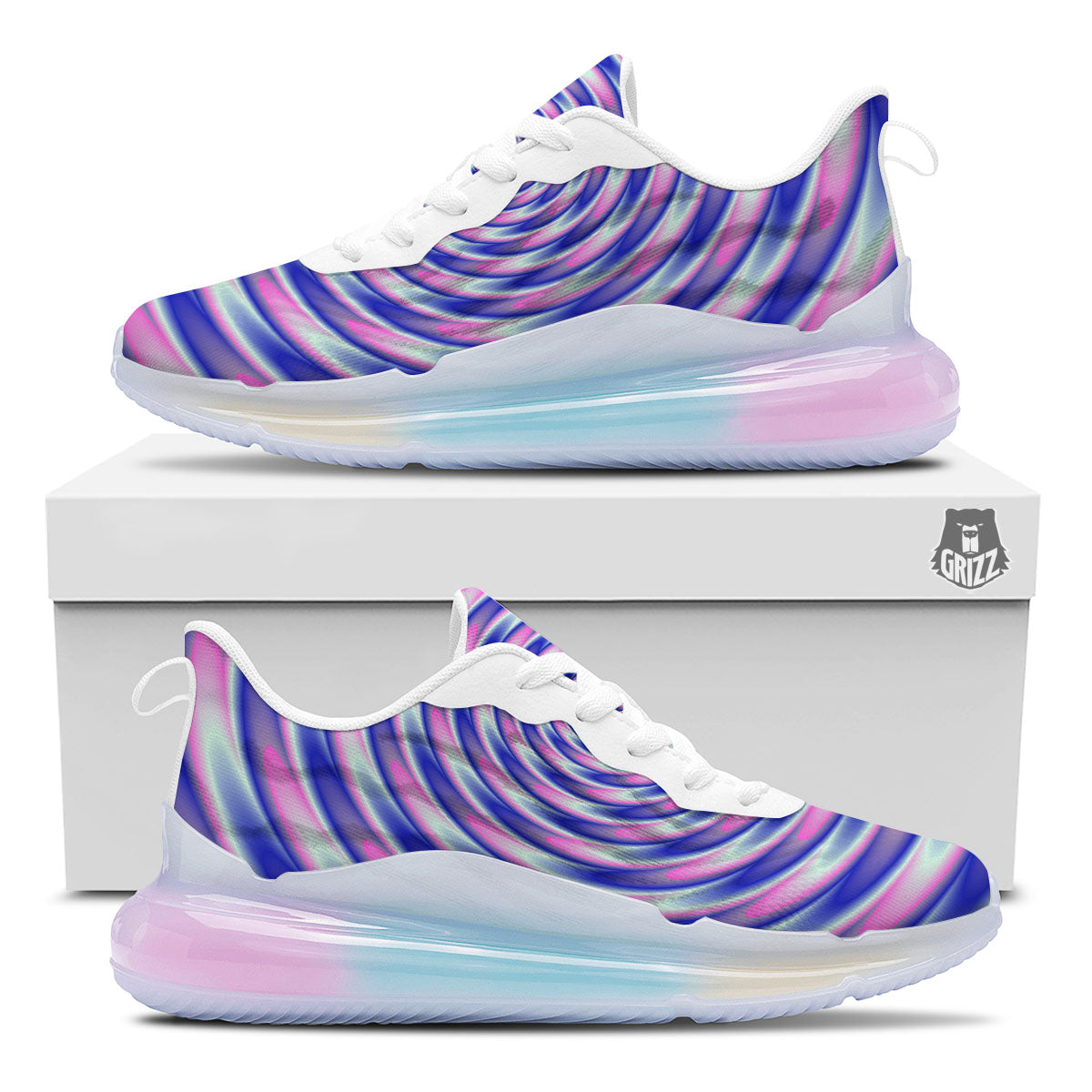 Moving Optical Illusion Twisted Colors Running Sneakers-grizzshop
