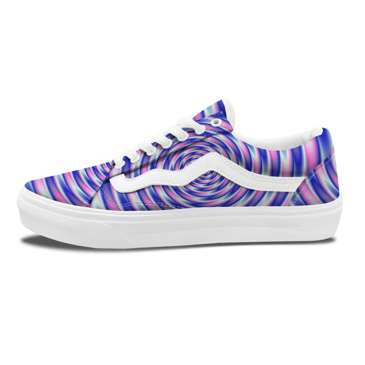 Moving Optical Illusion Twisted Colors Skate Shoes-grizzshop