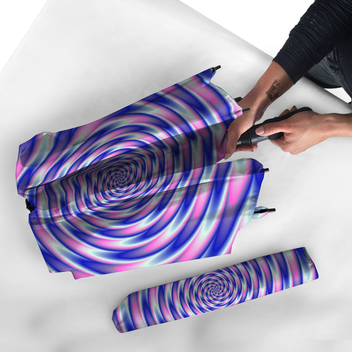 Moving Optical Illusion Twisted Colors Umbrella-grizzshop