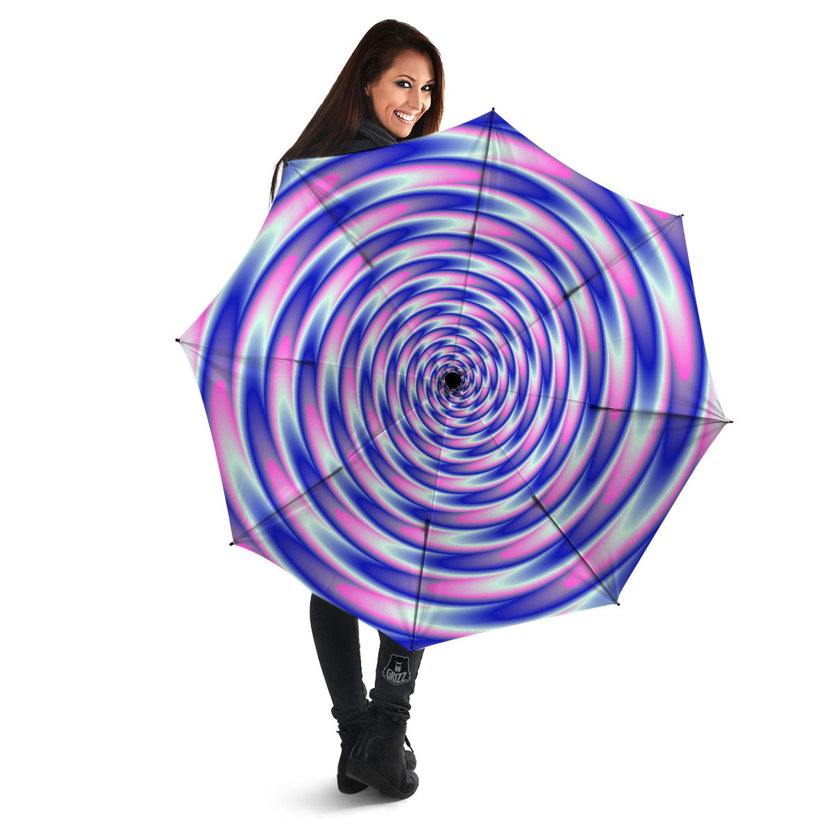 Moving Optical Illusion Twisted Colors Umbrella-grizzshop