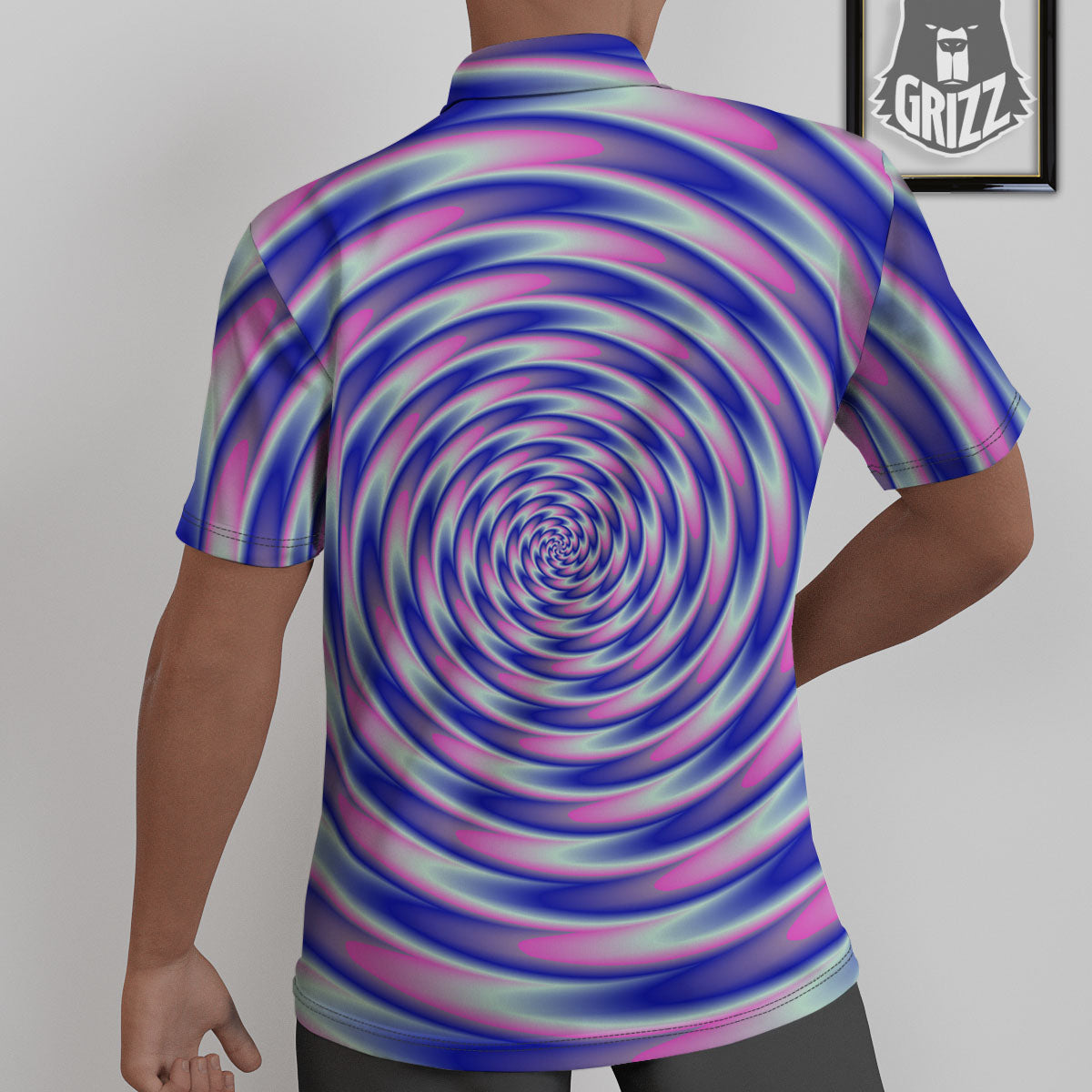 Moving Optical Illusion Twisted Colors Untucked Shirts-grizzshop