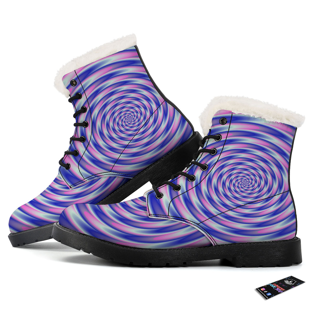 Moving Optical Illusion Twisted Colors Winter Boots-grizzshop