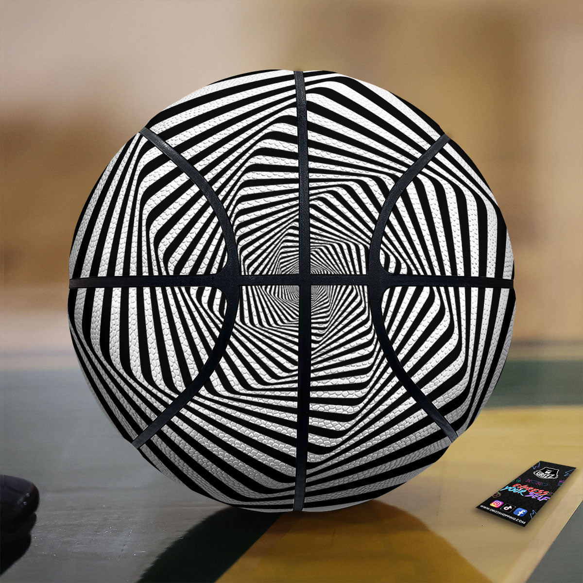 Moving Optical Illusion Twisted Spiral Basketball