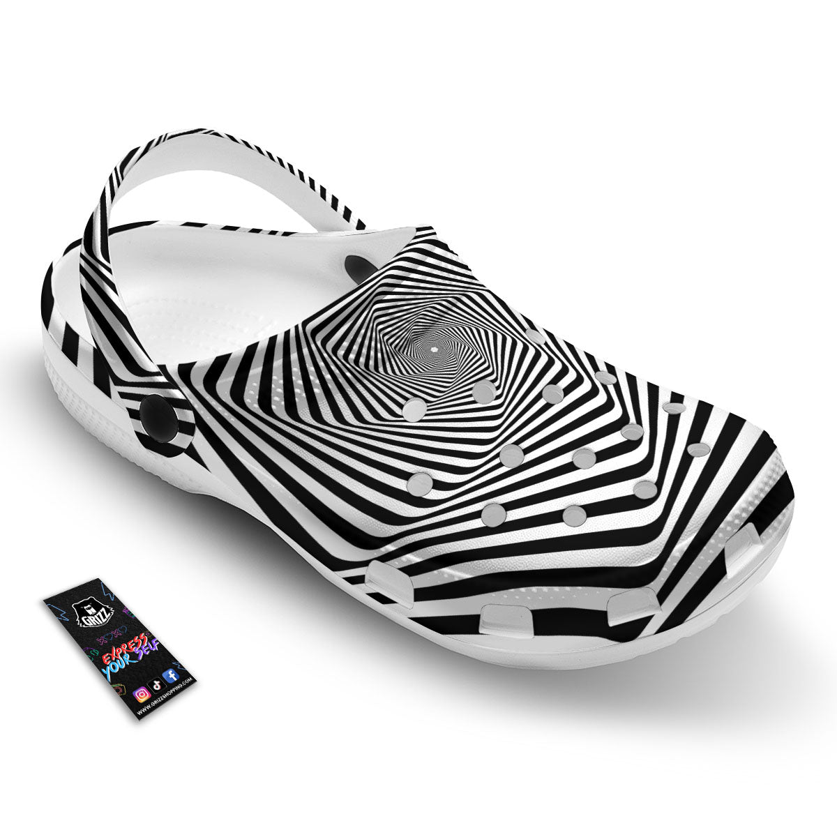Moving Optical Illusion Twisted Spiral Clog-grizzshop