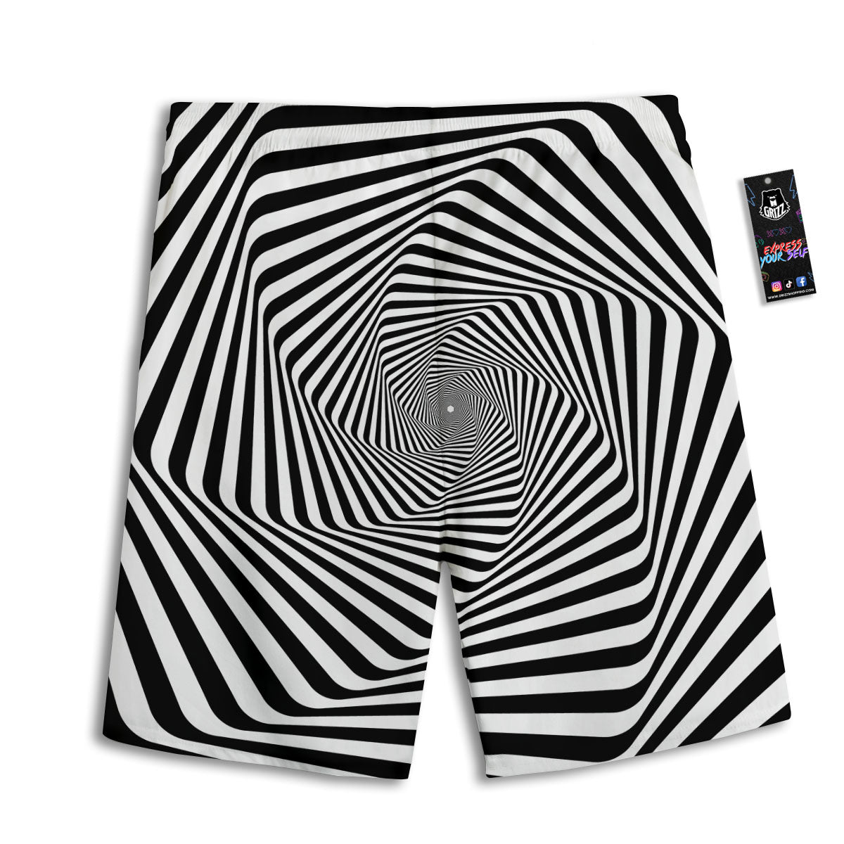 Moving Optical Illusion Twisted Spiral Men's Athletic Shorts