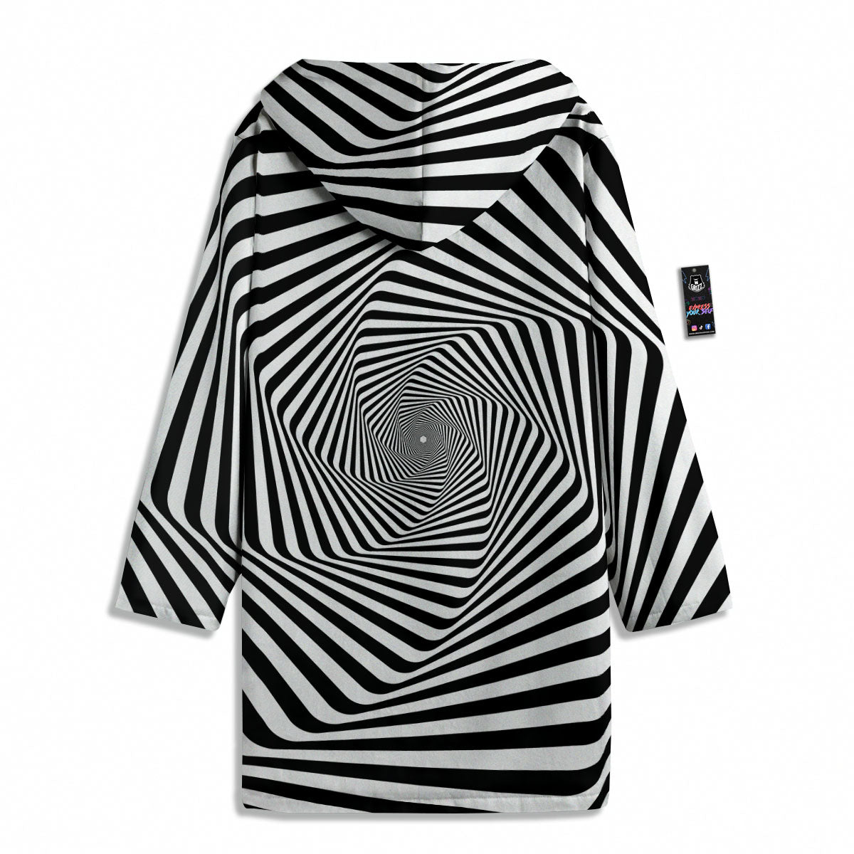 Moving Optical Illusion Twisted Spiral Men's Windbreaker Jacket-grizzshop