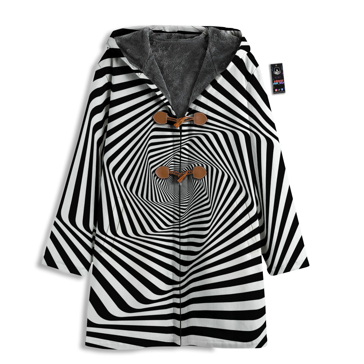 Moving Optical Illusion Twisted Spiral Men's Windbreaker Jacket-grizzshop