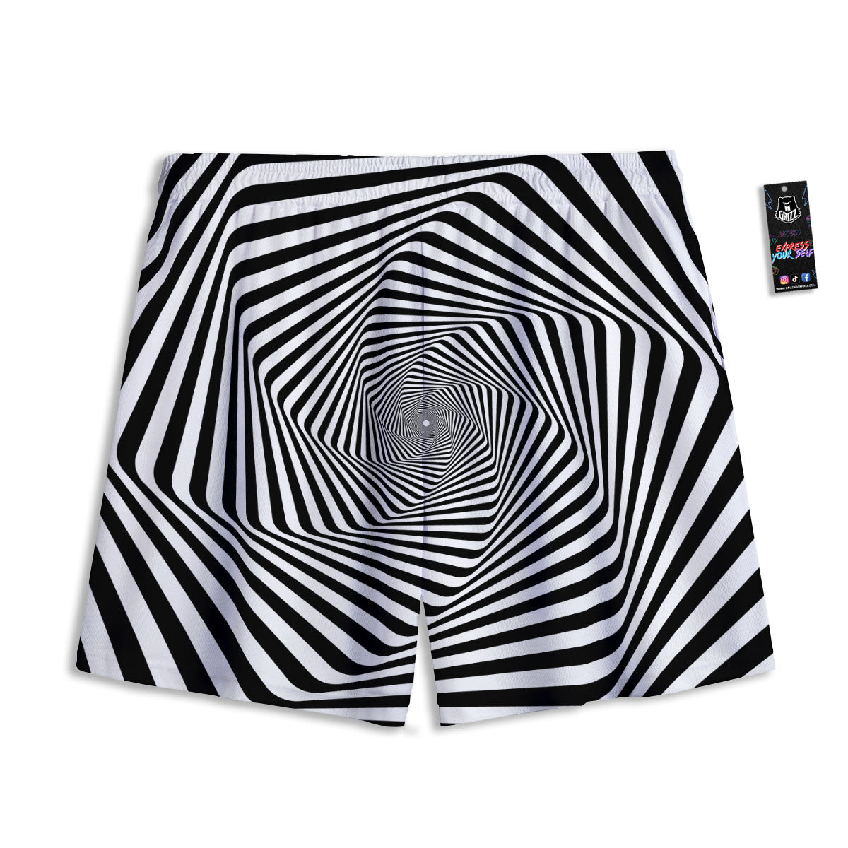 Moving Optical Illusion Twisted Spiral Mesh Shorts