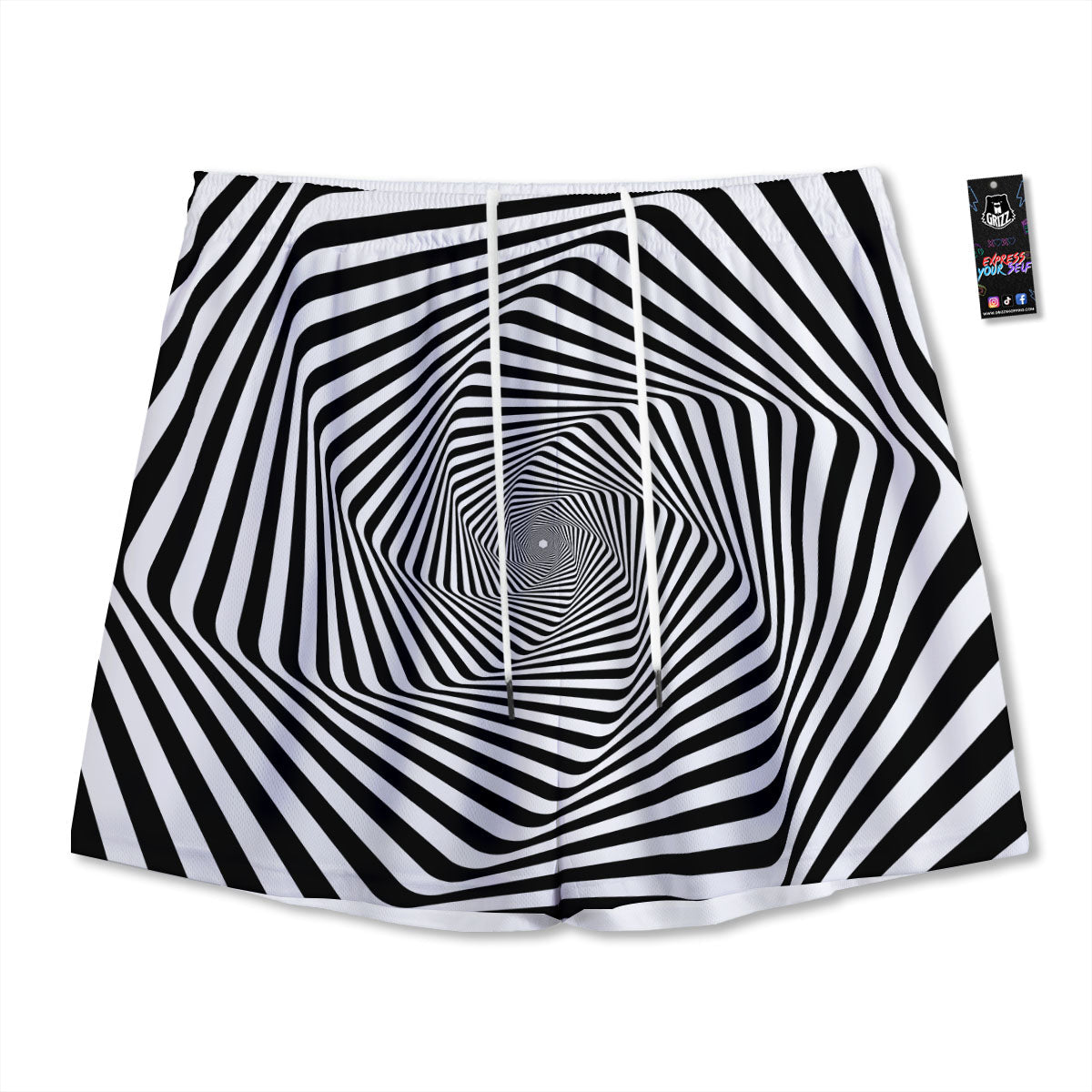 Moving Optical Illusion Twisted Spiral Mesh Shorts