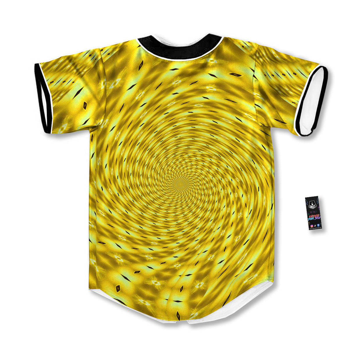 Moving Optical Illusion Yellow Big Bang Baseball Jersey-grizzshop