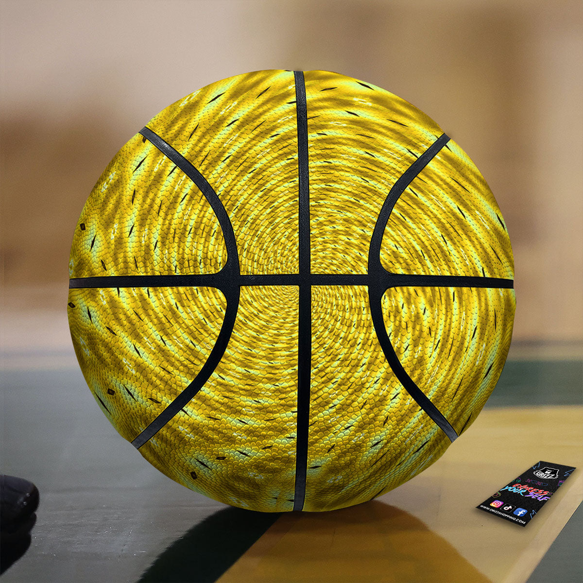Moving Optical Illusion Yellow Big Bang Basketball