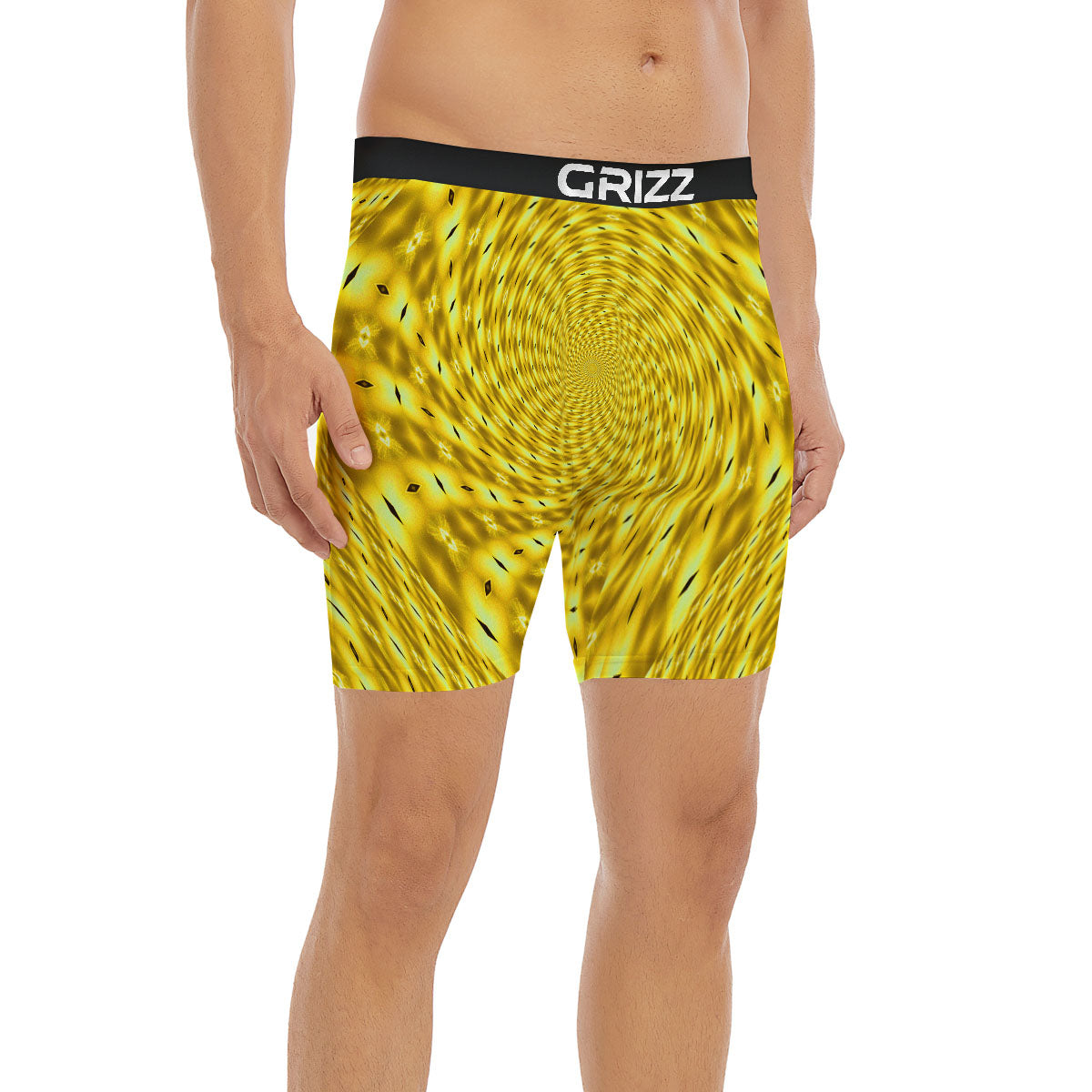 Moving Optical Illusion Yellow Big Bang Boxer Briefs-grizzshop