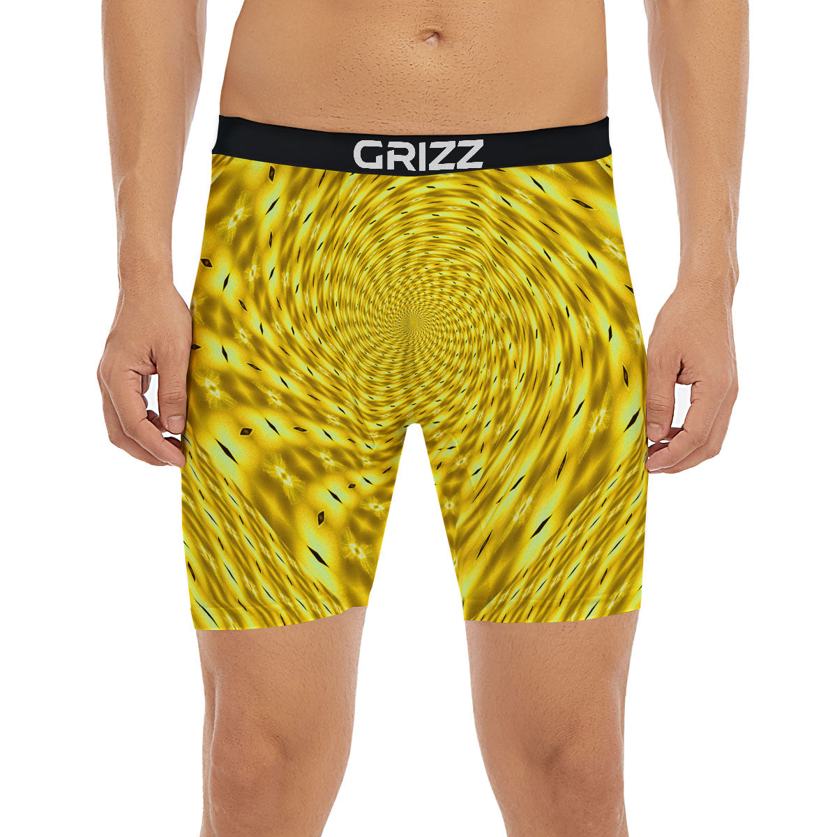 Moving Optical Illusion Yellow Big Bang Boxer Briefs-grizzshop