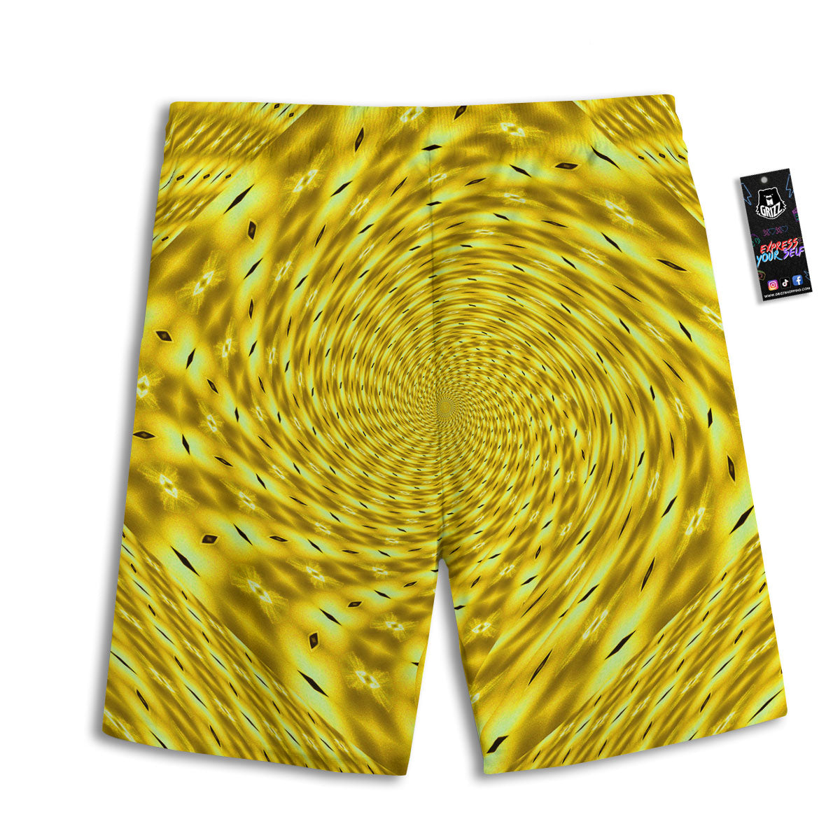 Moving Optical Illusion Yellow Big Bang Men's Athletic Shorts