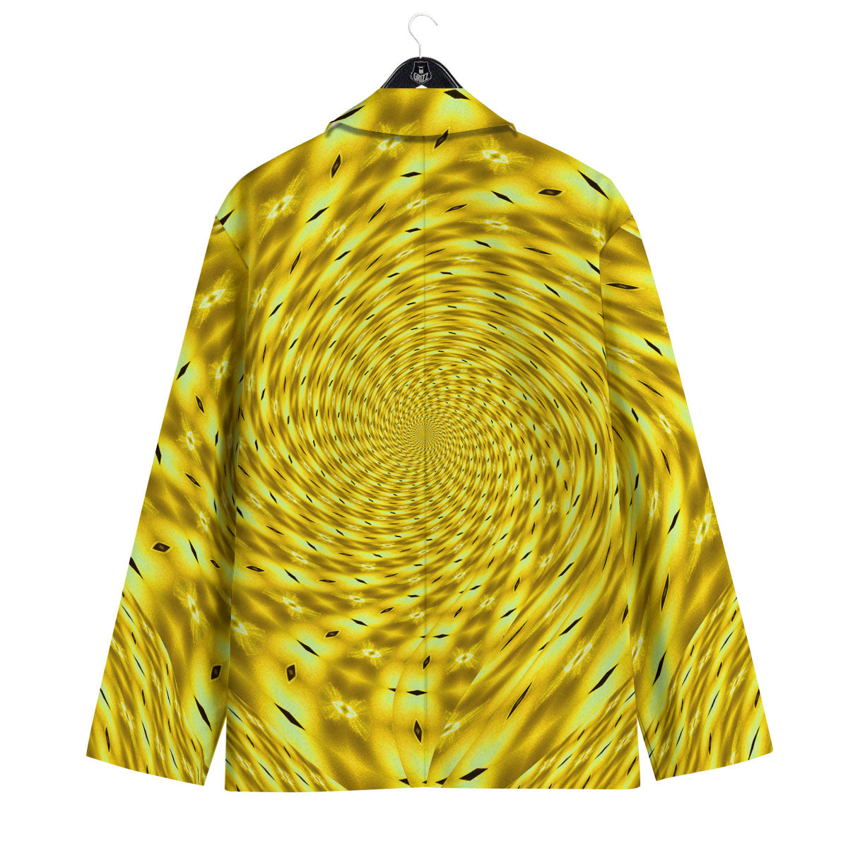 Moving Optical Illusion Yellow Big Bang Men's Sport Coat-grizzshop