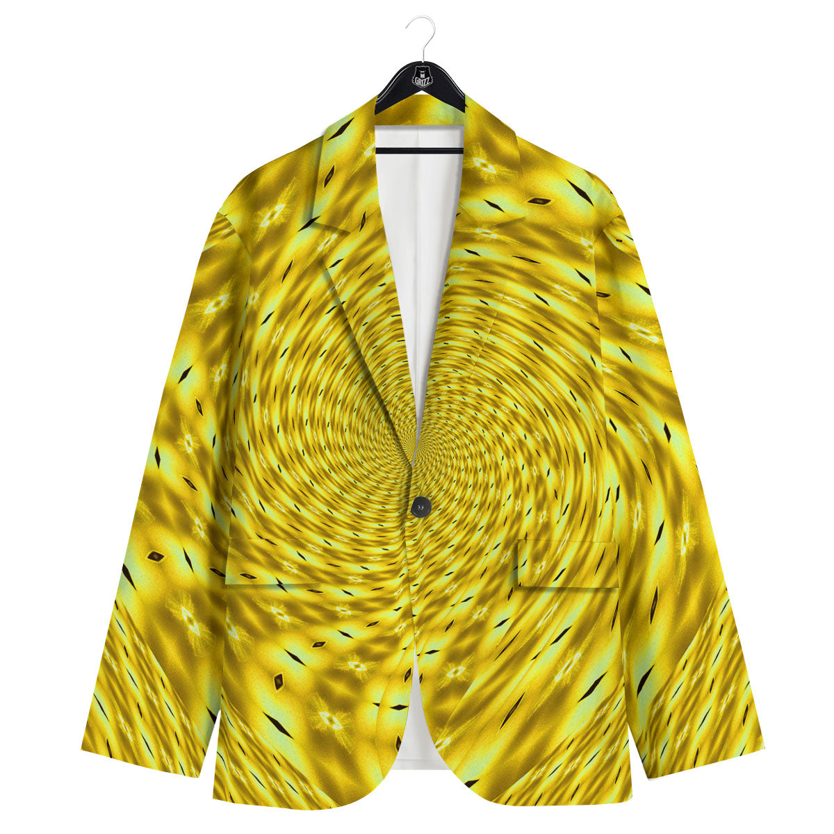 Moving Optical Illusion Yellow Big Bang Men's Sport Coat-grizzshop