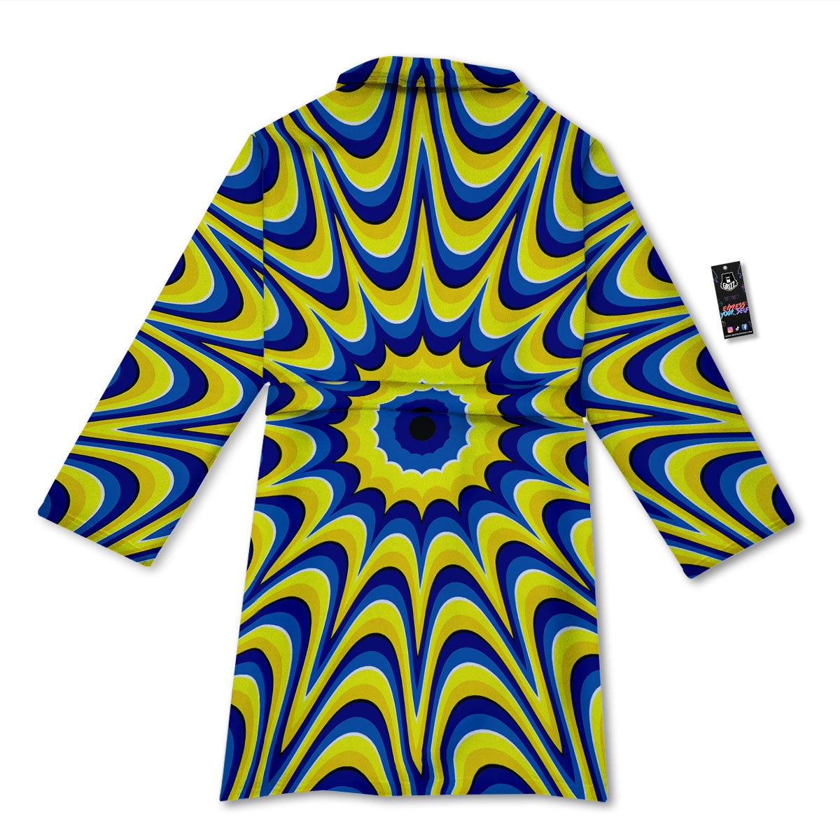 Moving Optical Yellow Dizzy Illusion Bathrobe-grizzshop