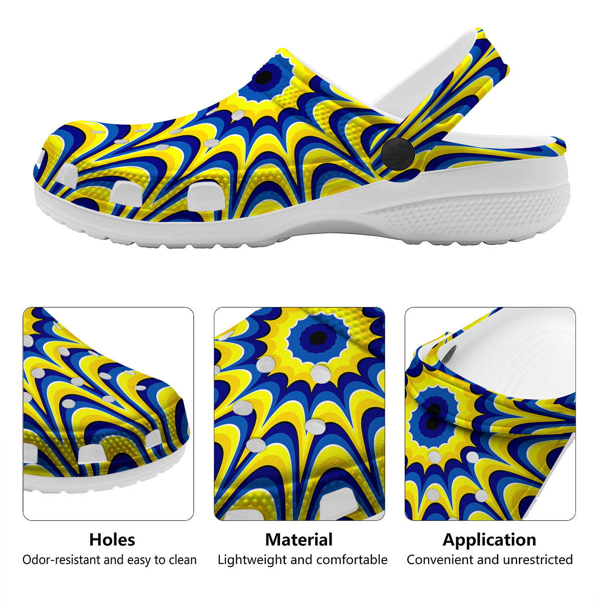 Moving Optical Yellow Dizzy Illusion Clog-grizzshop