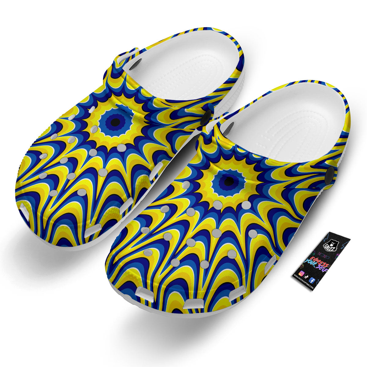 Moving Optical Yellow Dizzy Illusion Clog-grizzshop