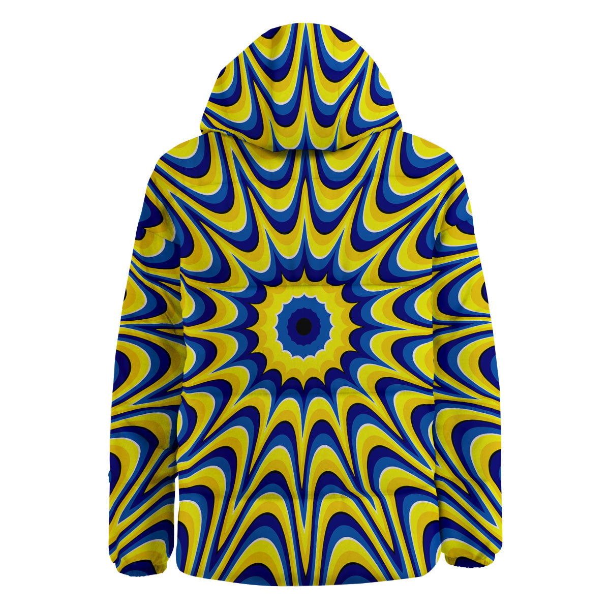 Moving Optical Yellow Dizzy Illusion Down Jacket-grizzshop
