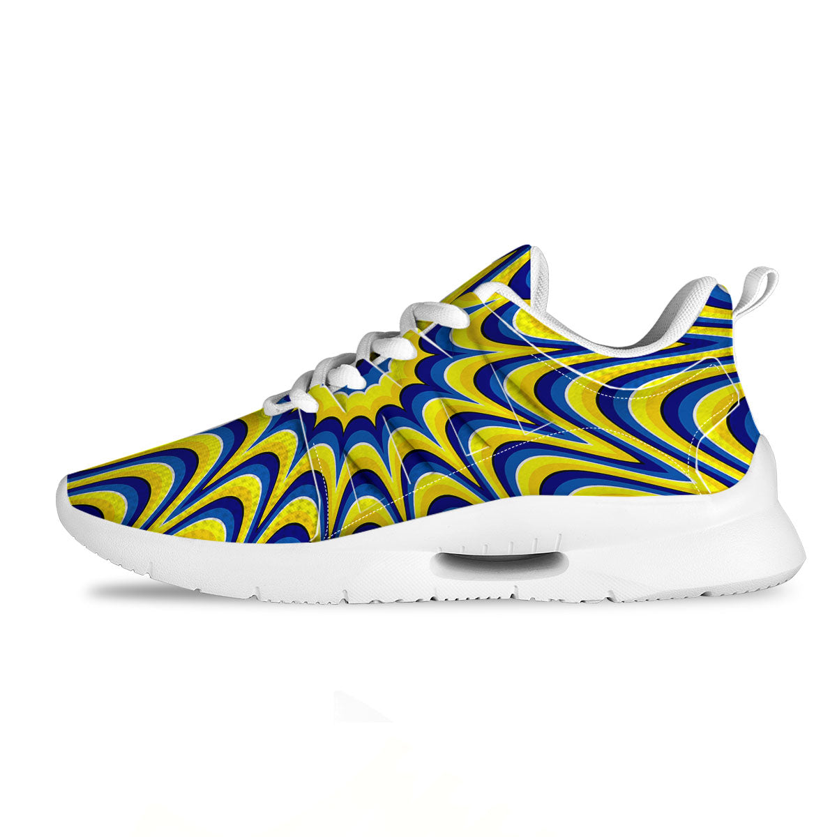 Moving Optical Yellow Dizzy Illusion Tennis Shoes-grizzshop