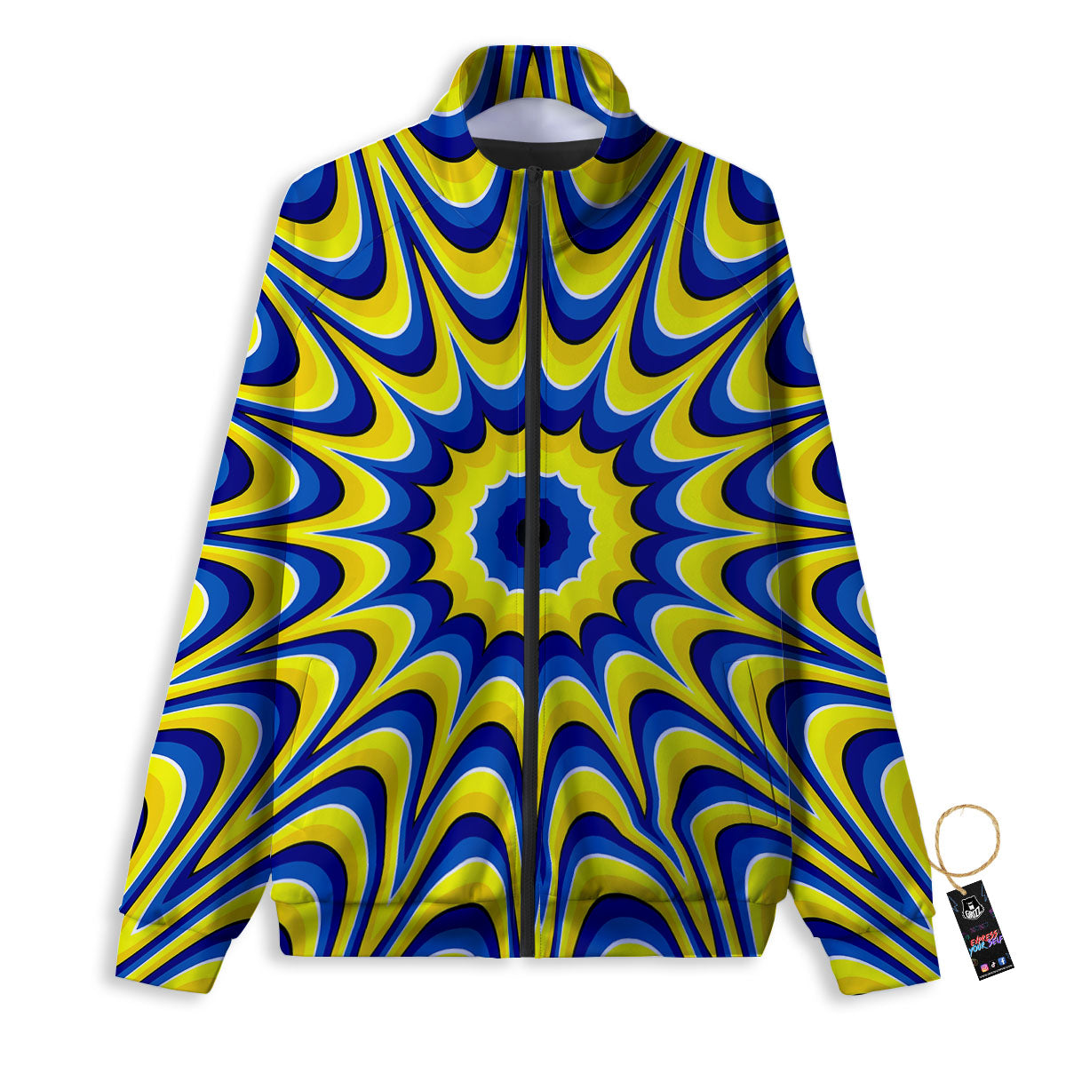 Moving Optical Yellow Dizzy Illusion Track Jacket-grizzshop