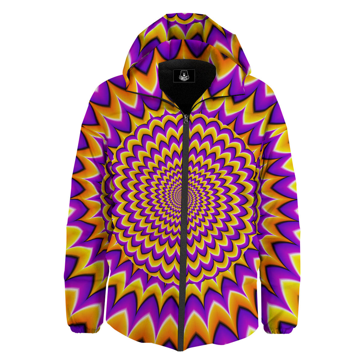 Moving Optical Yellow Expansion Illusion Down Jacket-grizzshop