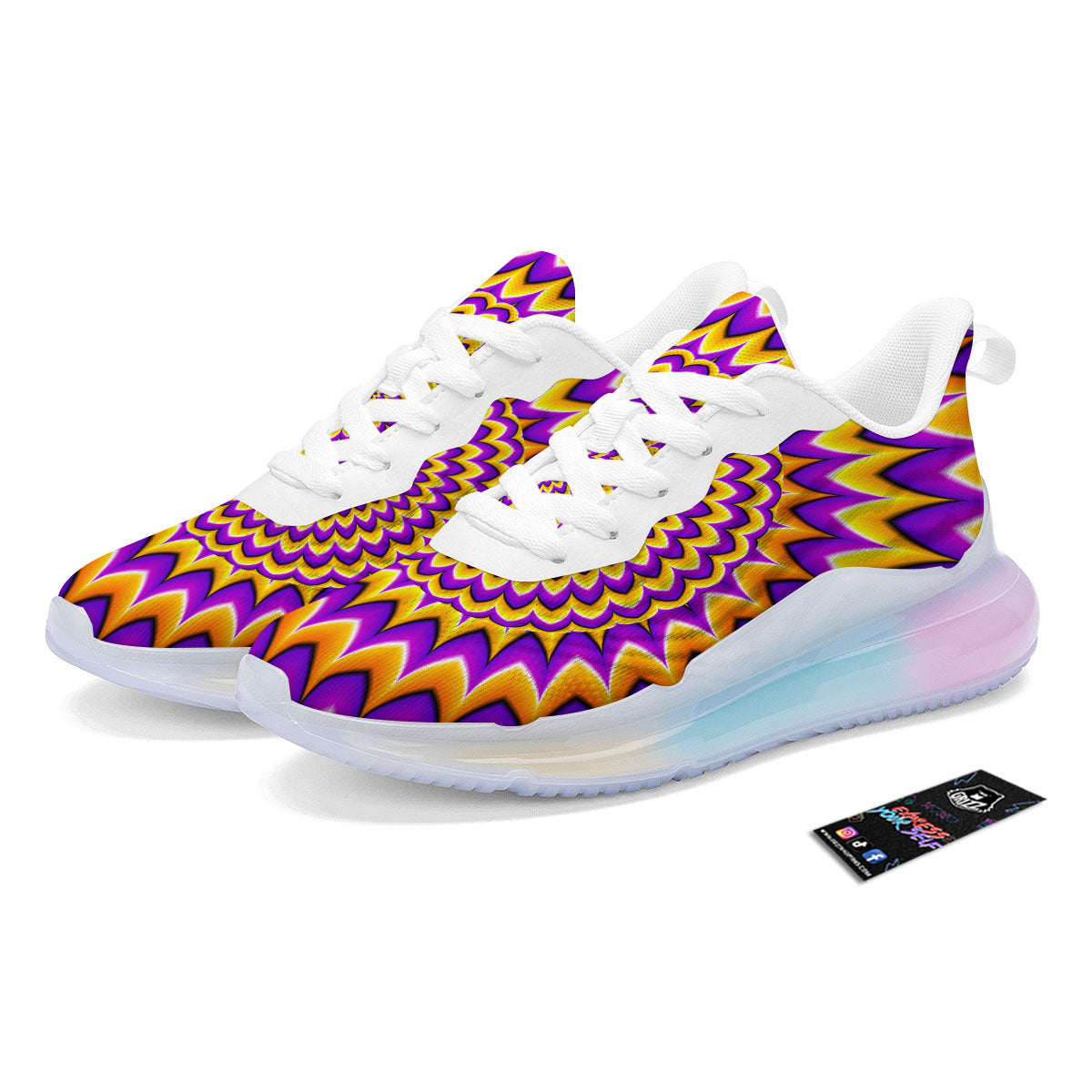 Moving Optical Yellow Expansion Illusion Running Sneakers-grizzshop