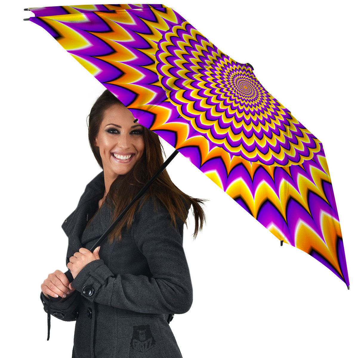 Moving Optical Yellow Expansion Illusion Umbrella-grizzshop