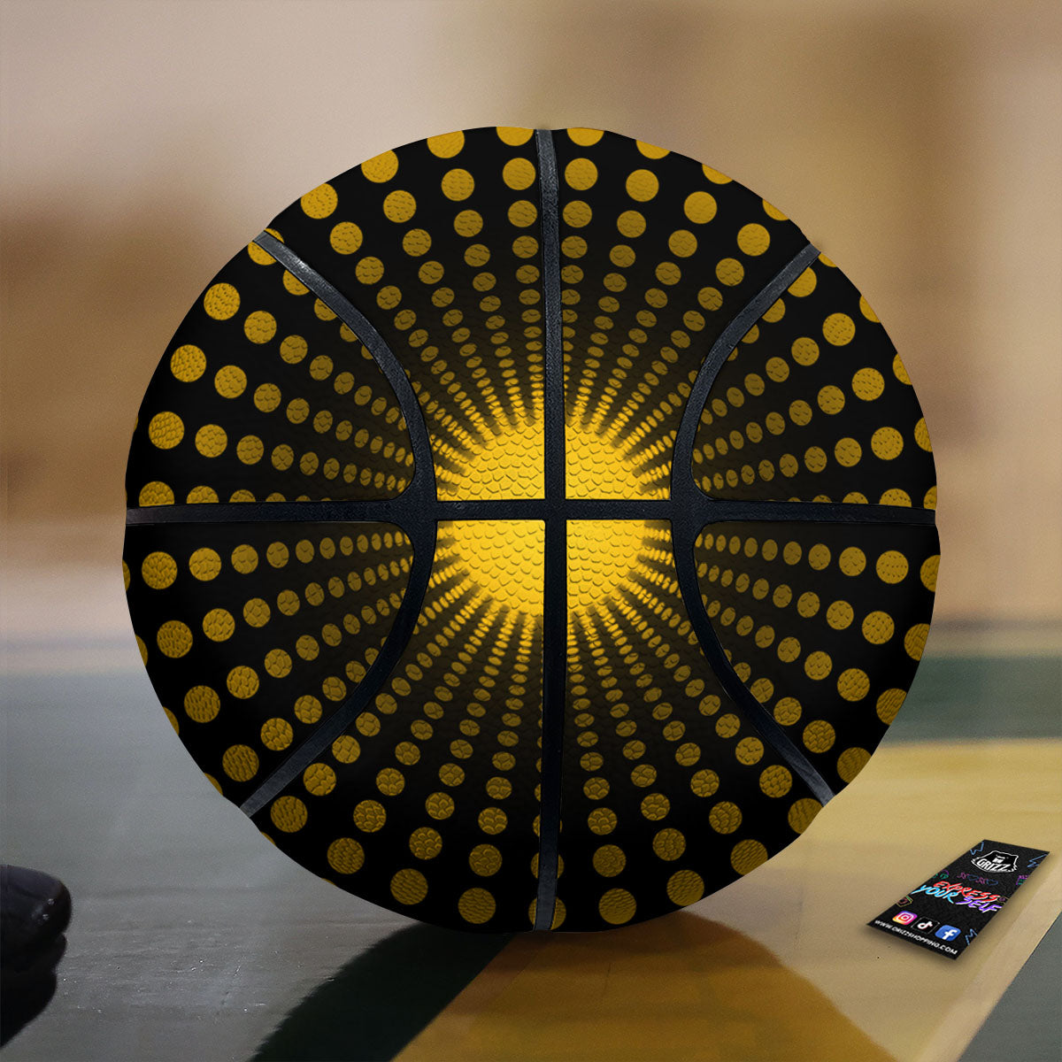 Moving Optical Yellow Explosion Illusion Basketball