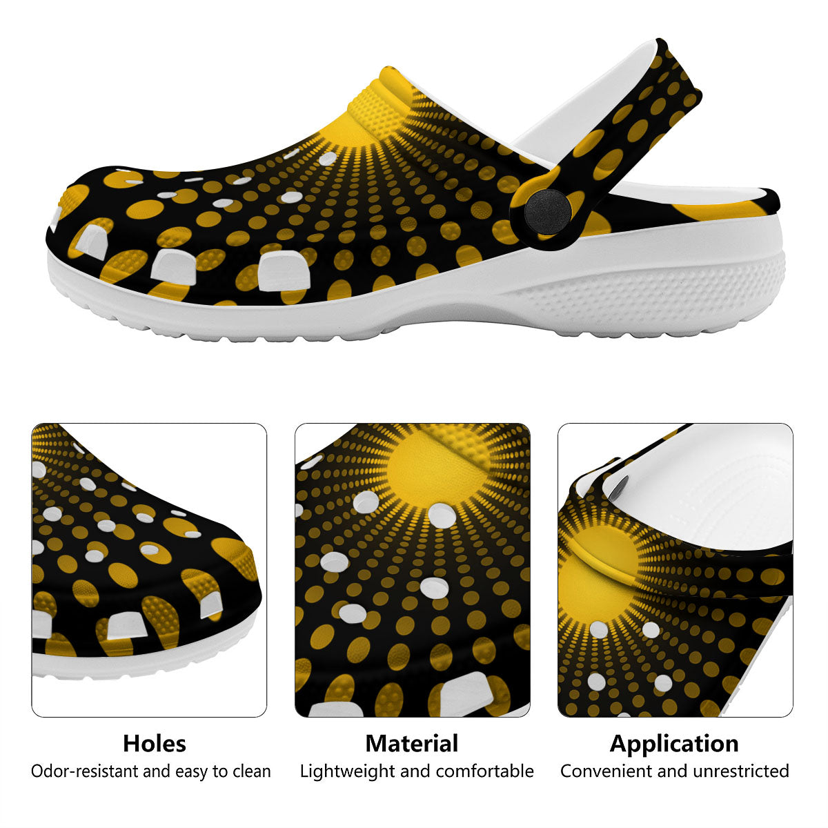 Moving Optical Yellow Explosion Illusion Clog-grizzshop