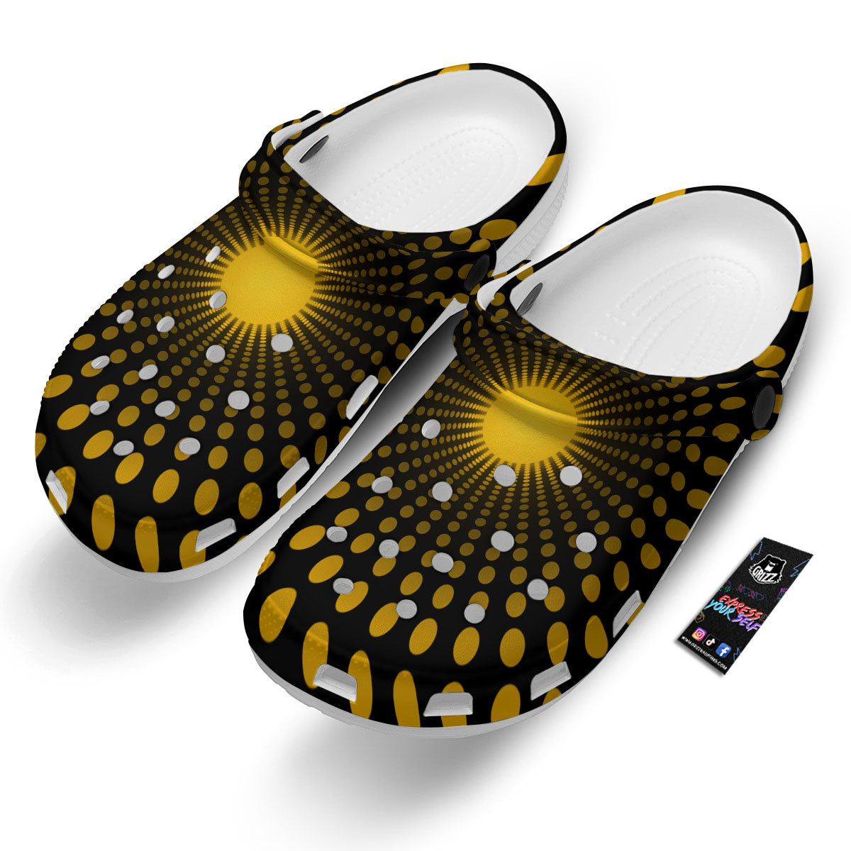 Moving Optical Yellow Explosion Illusion Clog-grizzshop