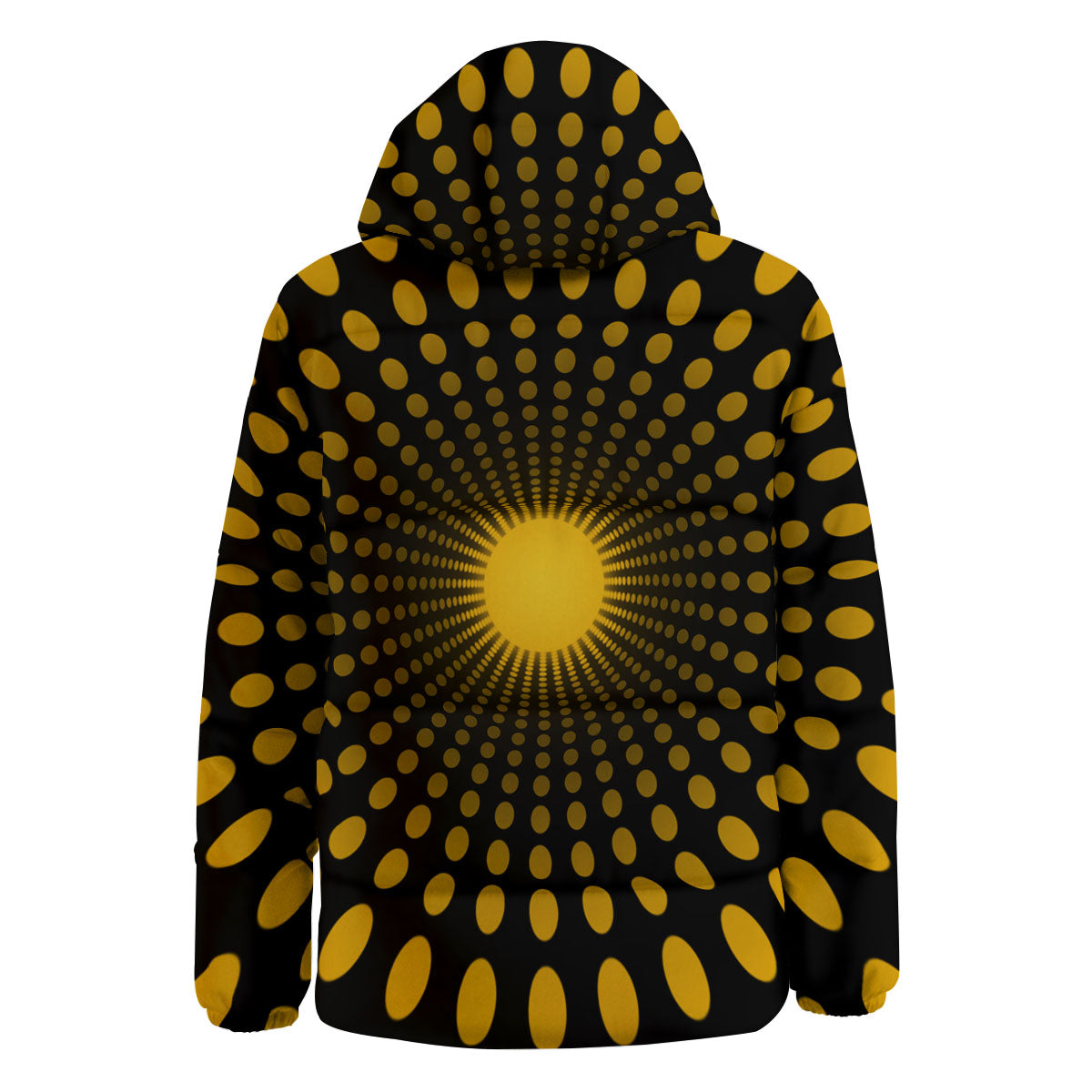 Moving Optical Yellow Explosion Illusion Down Jacket-grizzshop