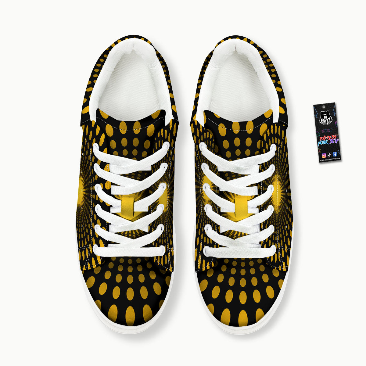 Moving Optical Yellow Explosion Illusion Platform Shoes-grizzshop