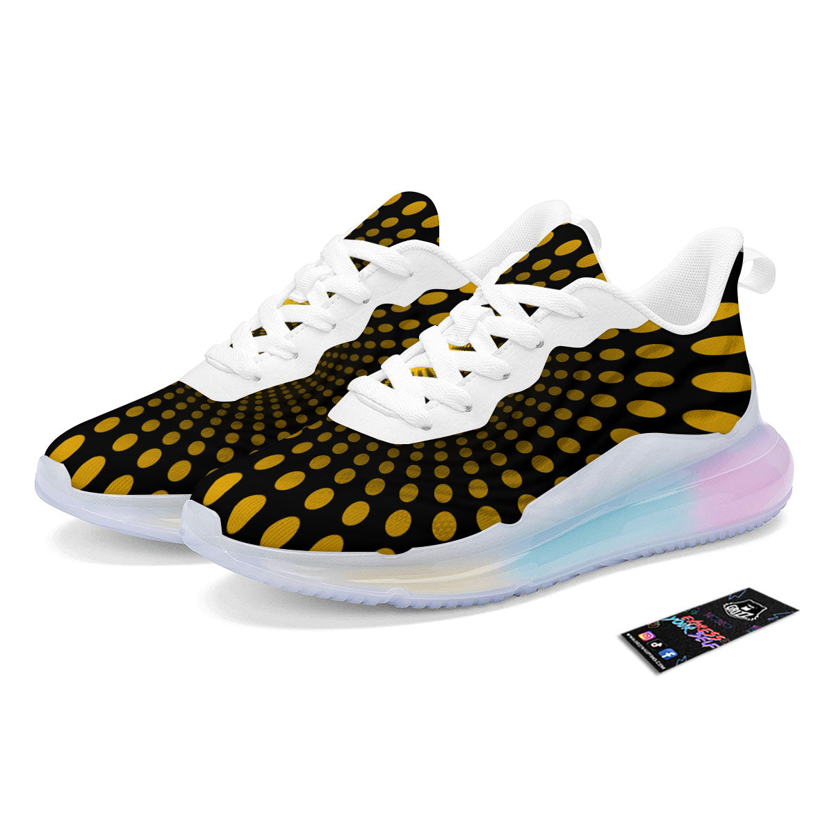 Moving Optical Yellow Explosion Illusion Running Sneakers-grizzshop