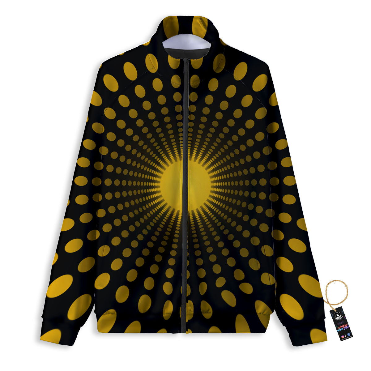Moving Optical Yellow Explosion Illusion Track Jacket-grizzshop