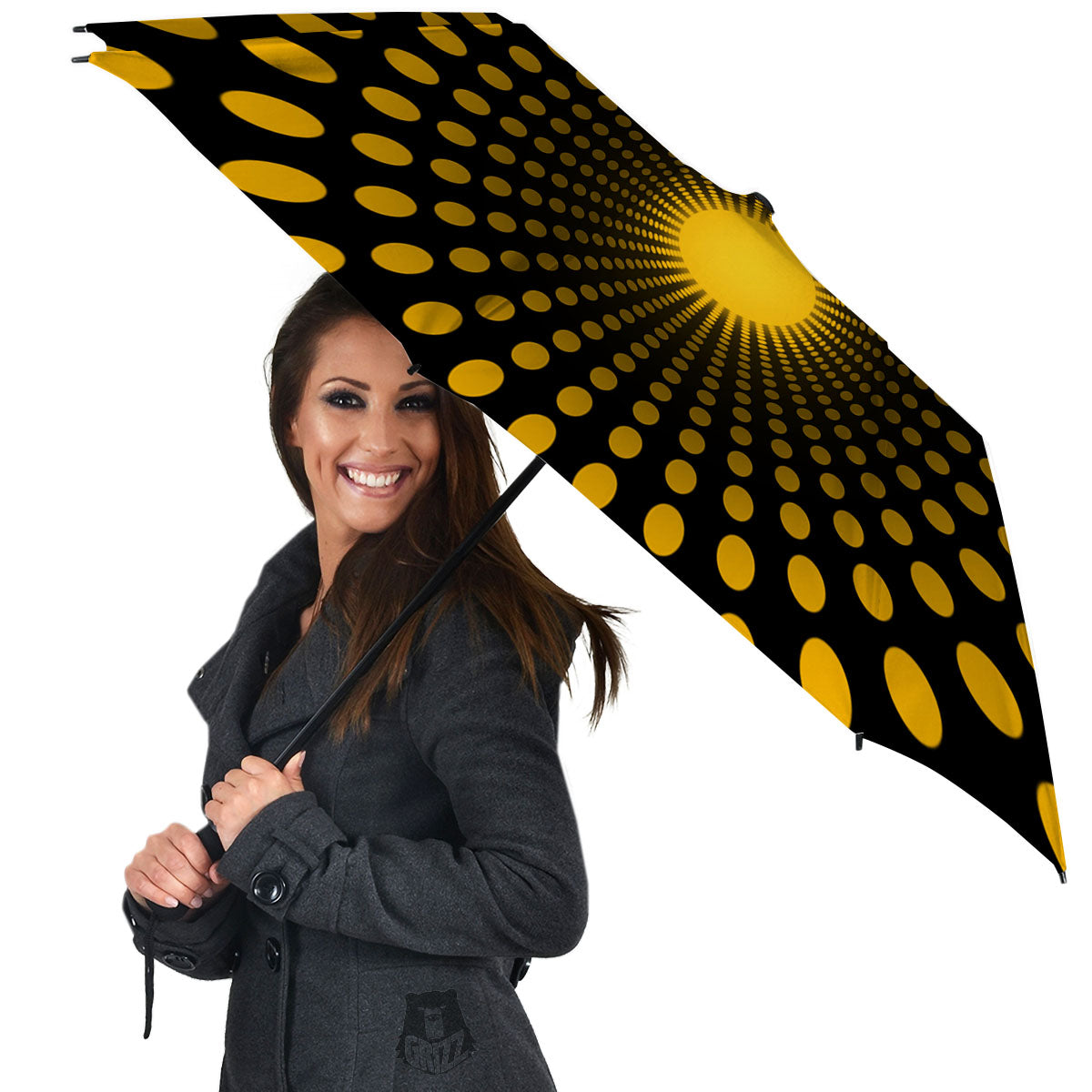 Moving Optical Yellow Explosion Illusion Umbrella-grizzshop