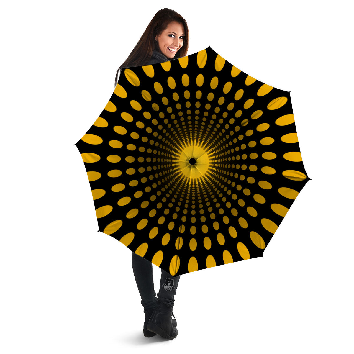 Moving Optical Yellow Explosion Illusion Umbrella-grizzshop