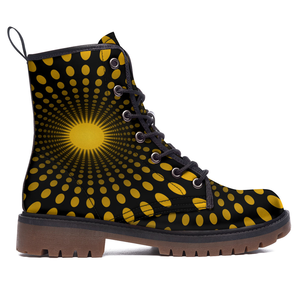 Moving Optical Yellow Explosion Illusion Work Boots-grizzshop