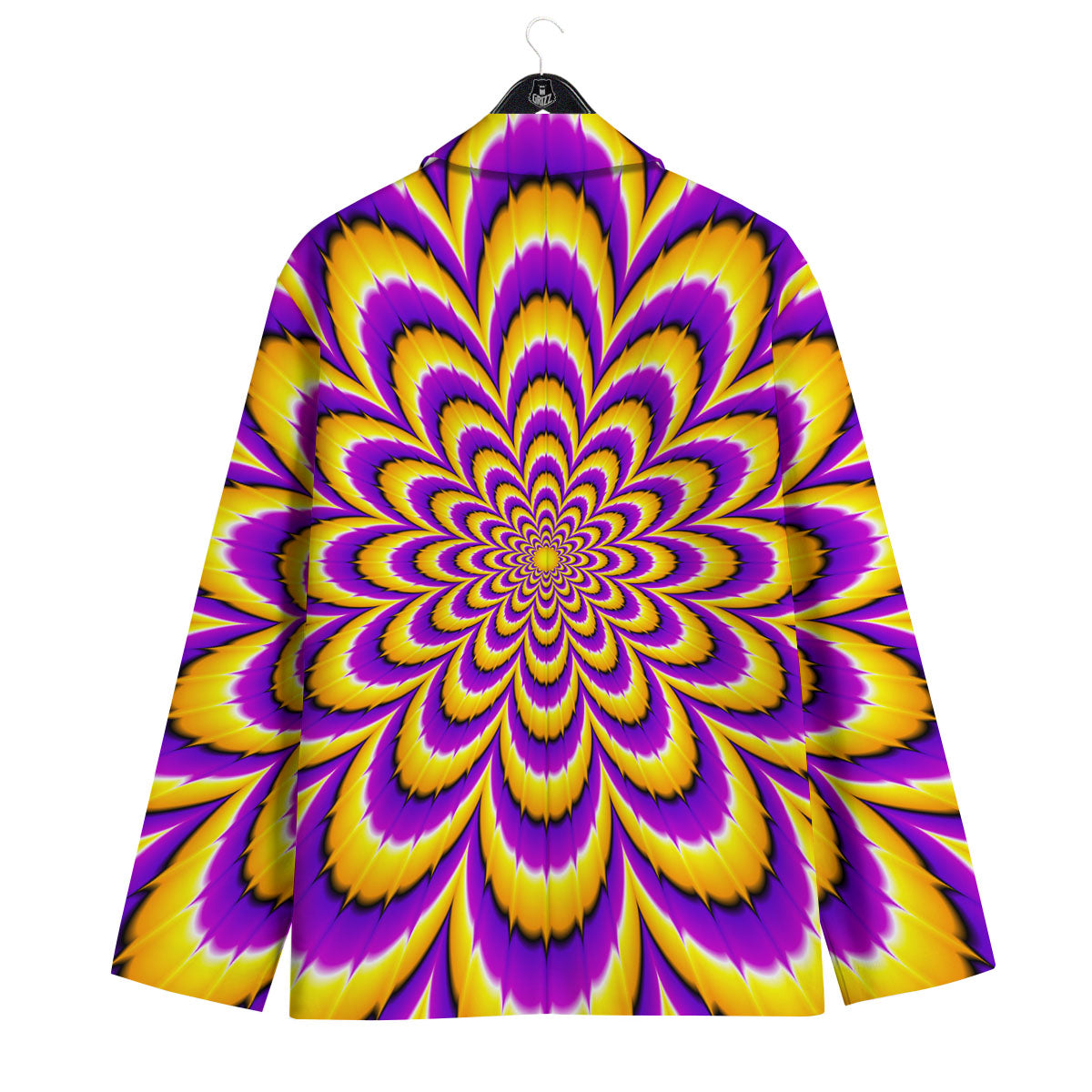 Moving Optical Yellow Flower Illusion Men's Sport Coat-grizzshop