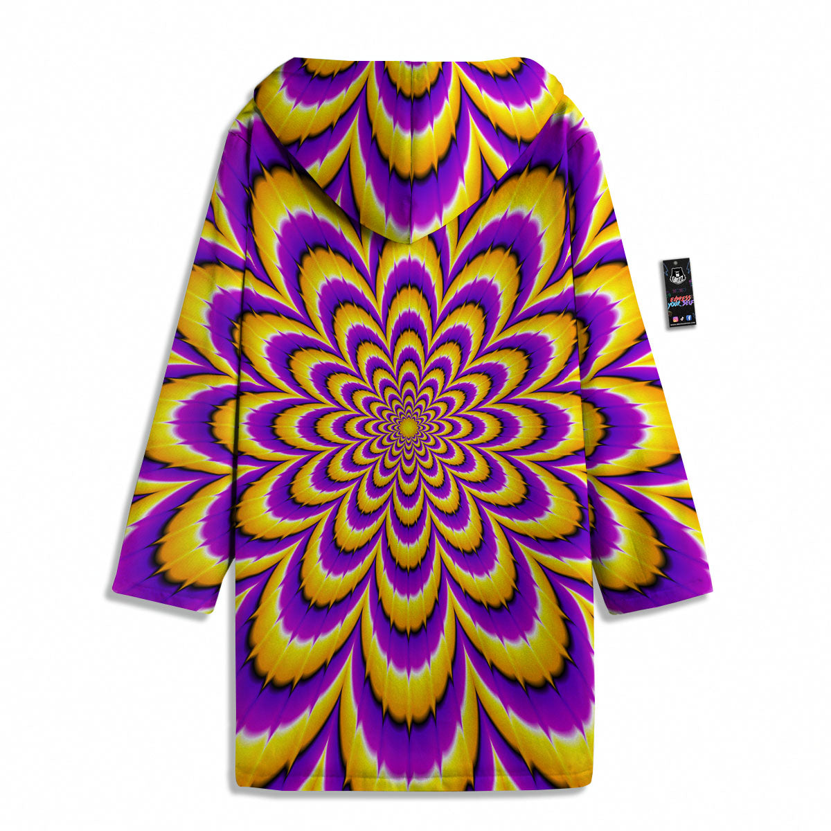 Moving Optical Yellow Flower Illusion Men's Windbreaker Jacket-grizzshop