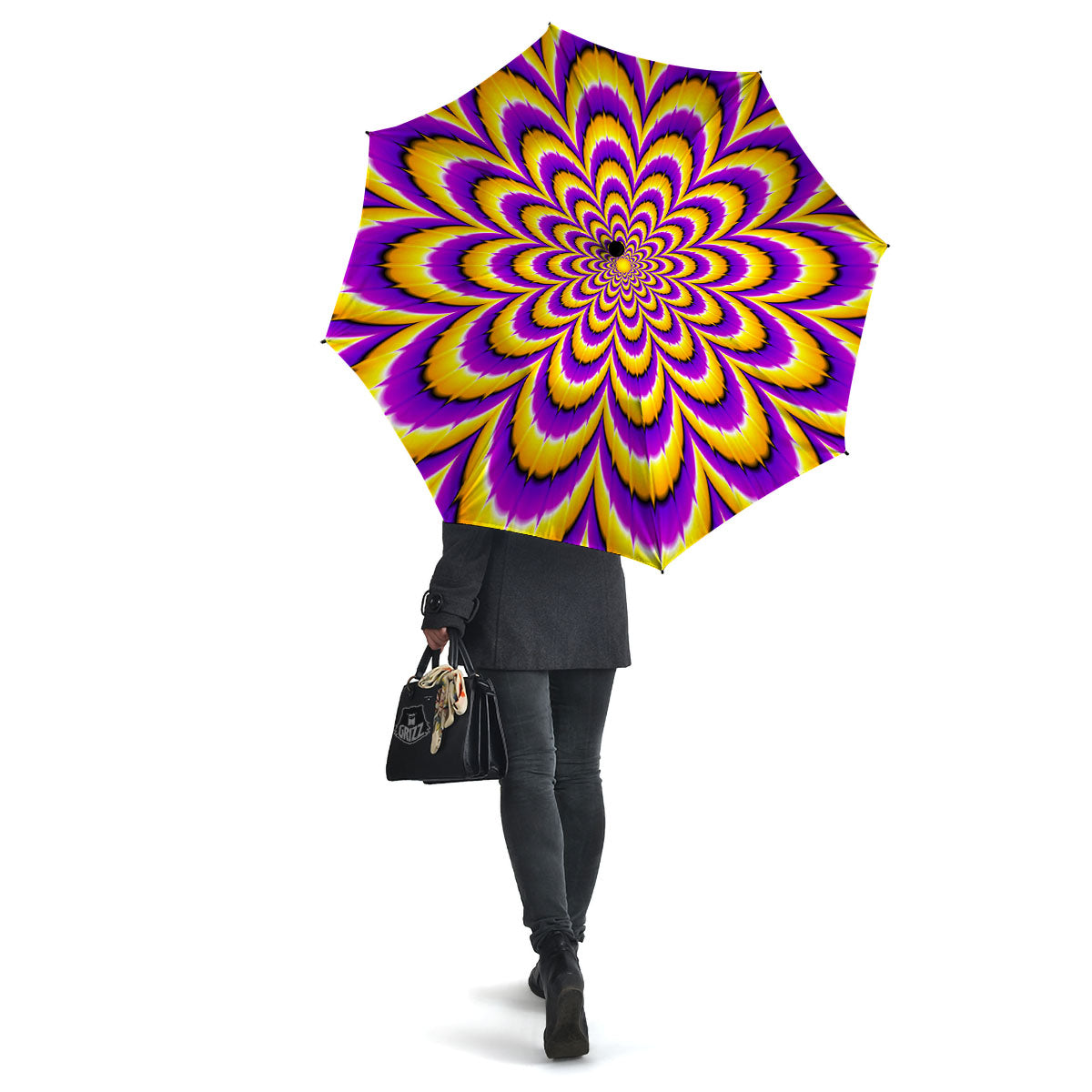 Moving Optical Yellow Flower Illusion Umbrella-grizzshop