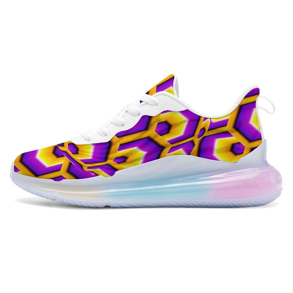 Moving Optical Yellow Hive Illusion Running Sneakers-grizzshop