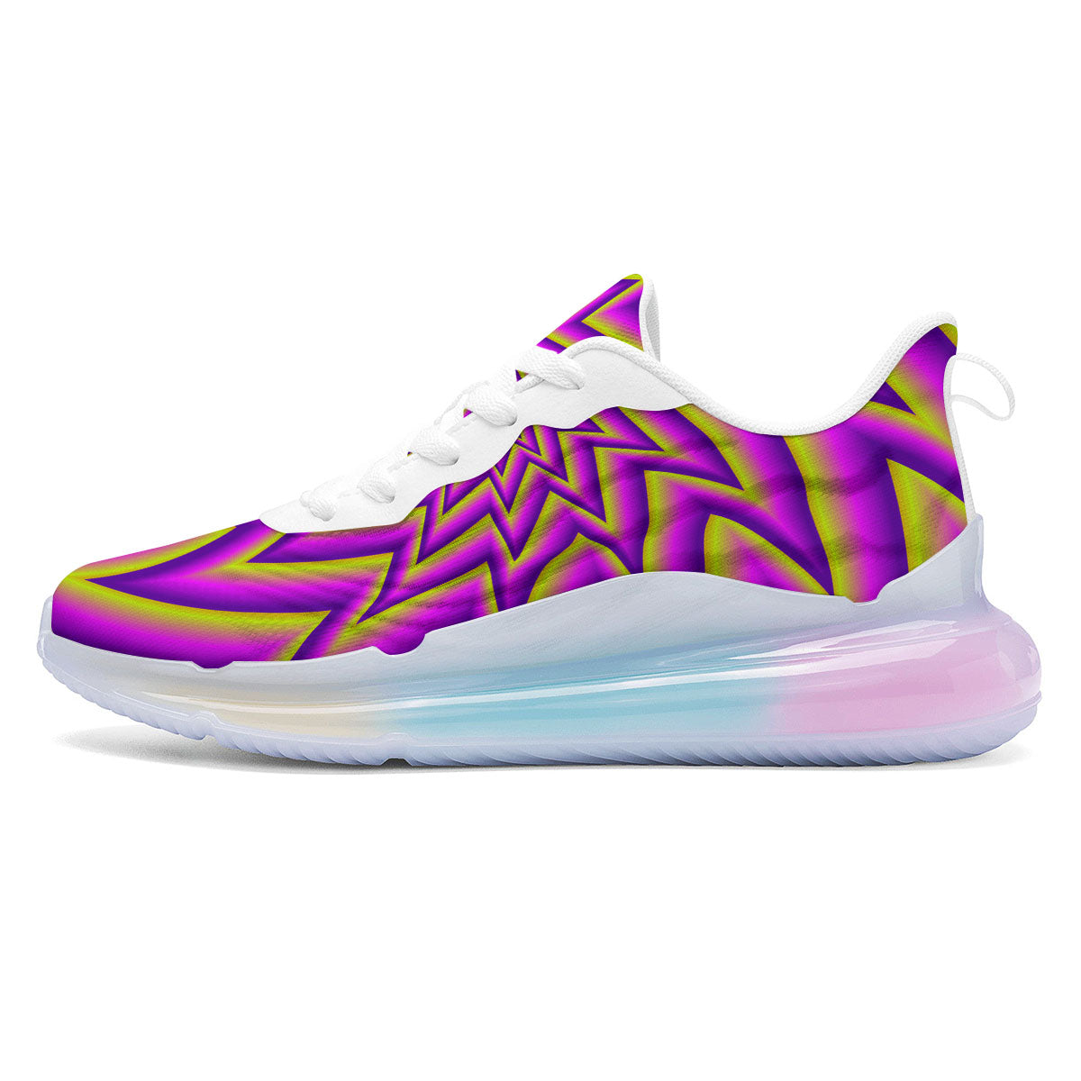 Moving Optical Yellow Twisted Illusion Running Sneakers-grizzshop