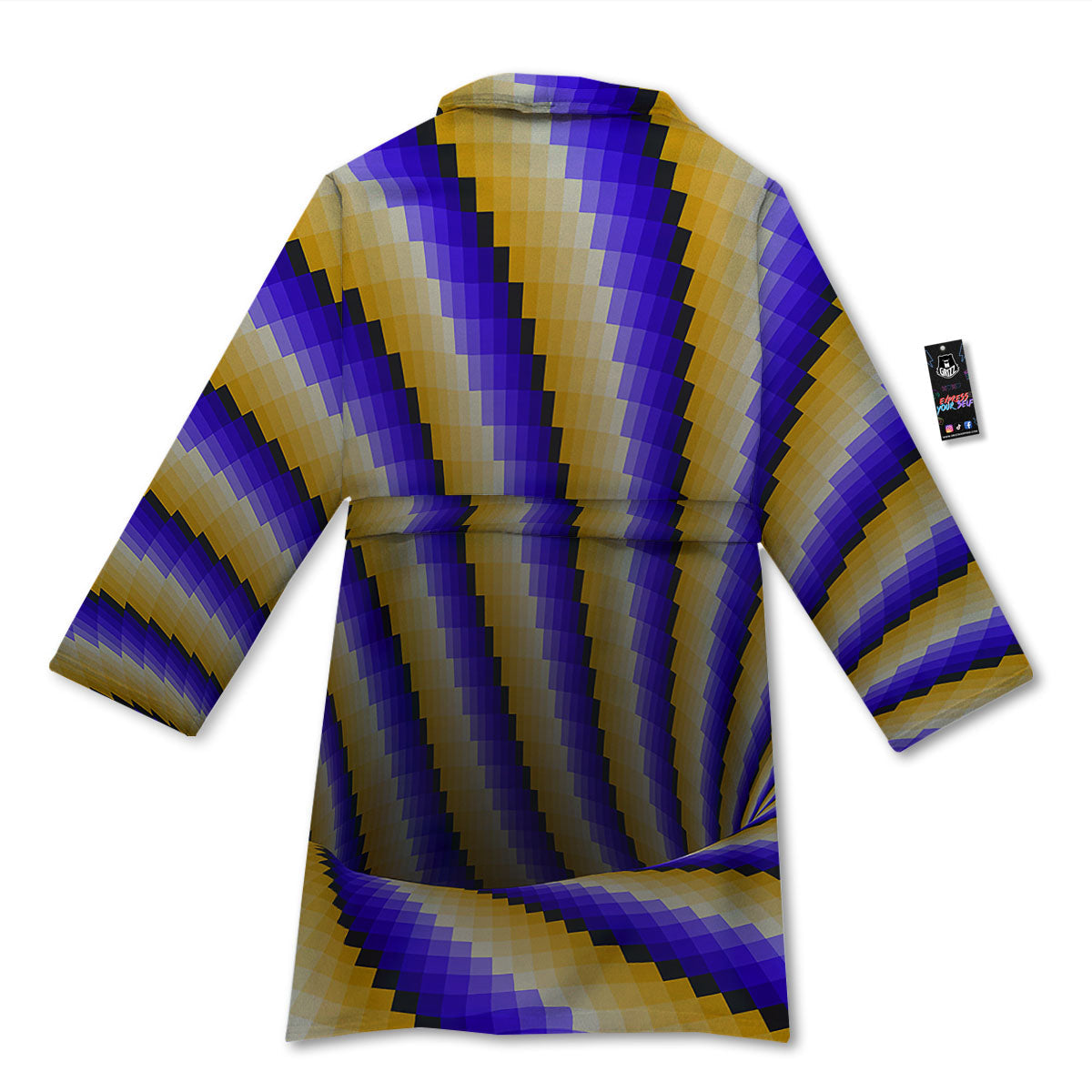 Moving Optical Yellow Vortex Illusion Bathrobe-grizzshop