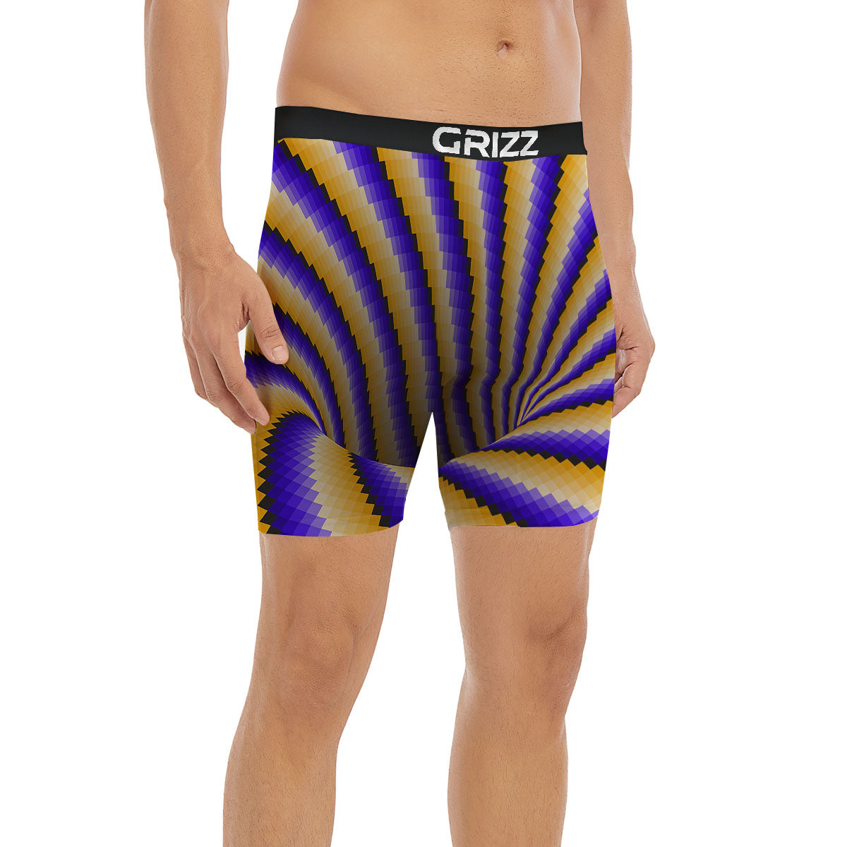 Moving Optical Yellow Vortex Illusion Boxer Briefs-grizzshop