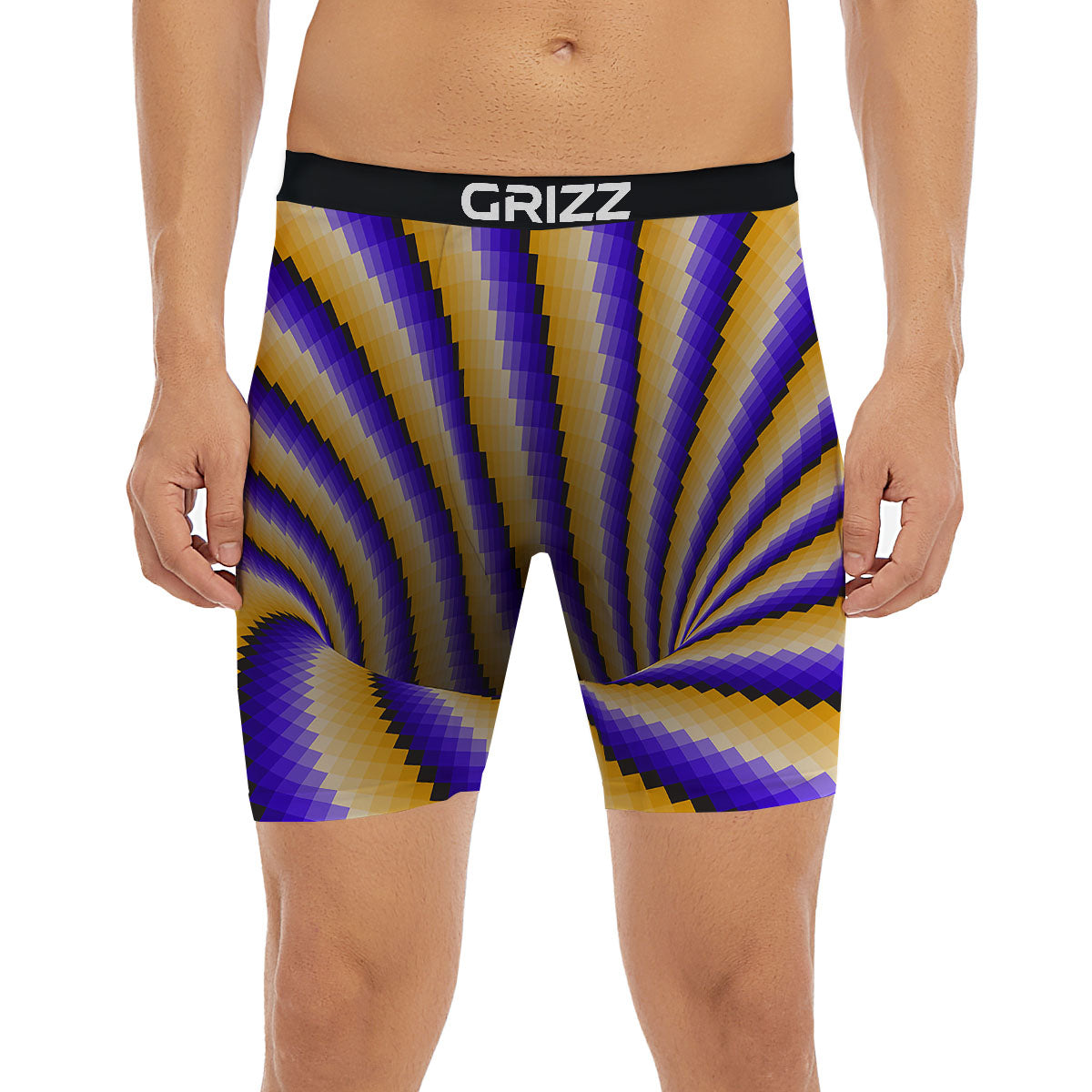 Moving Optical Yellow Vortex Illusion Boxer Briefs-grizzshop